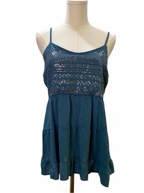 *SALE* Teal Tokyo darling sequin spaghetti strap top